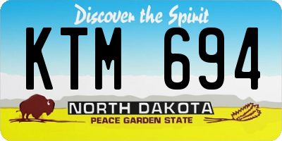 ND license plate KTM694