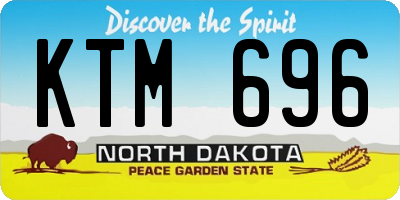 ND license plate KTM696