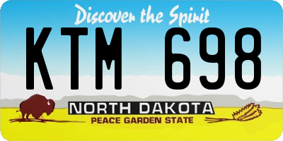 ND license plate KTM698