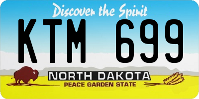 ND license plate KTM699