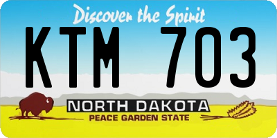 ND license plate KTM703