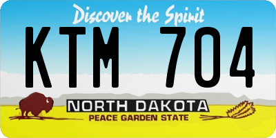 ND license plate KTM704