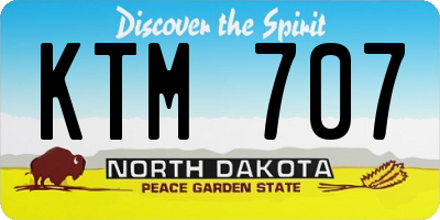 ND license plate KTM707