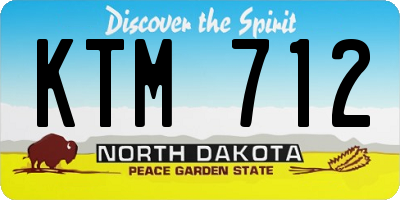 ND license plate KTM712