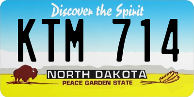 ND license plate KTM714