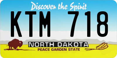 ND license plate KTM718