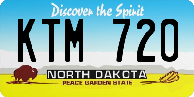ND license plate KTM720