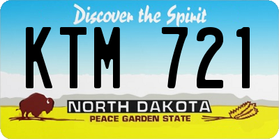 ND license plate KTM721