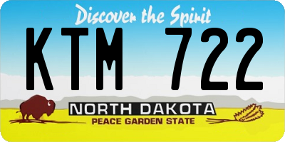 ND license plate KTM722