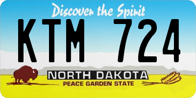 ND license plate KTM724