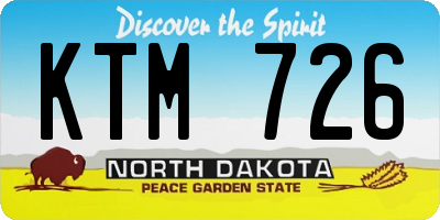 ND license plate KTM726