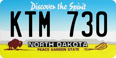 ND license plate KTM730