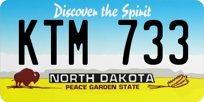 ND license plate KTM733