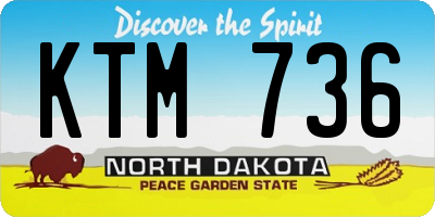 ND license plate KTM736