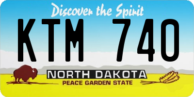 ND license plate KTM740