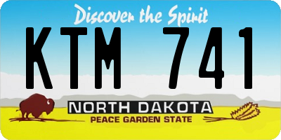 ND license plate KTM741