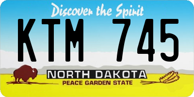 ND license plate KTM745
