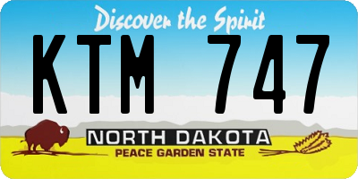 ND license plate KTM747