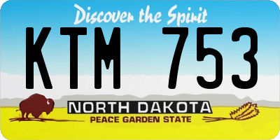 ND license plate KTM753