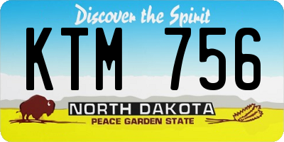 ND license plate KTM756