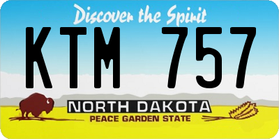 ND license plate KTM757