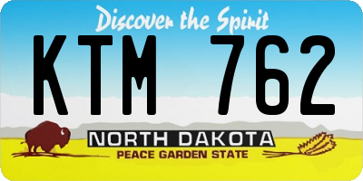 ND license plate KTM762