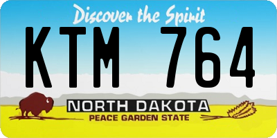 ND license plate KTM764