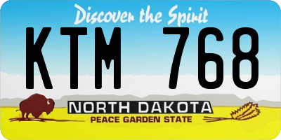 ND license plate KTM768