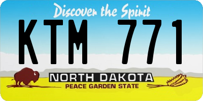 ND license plate KTM771
