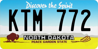 ND license plate KTM772