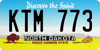 ND license plate KTM773