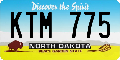 ND license plate KTM775