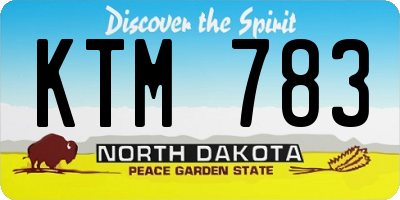 ND license plate KTM783