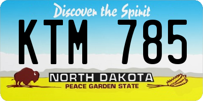 ND license plate KTM785