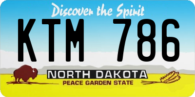 ND license plate KTM786
