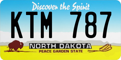 ND license plate KTM787