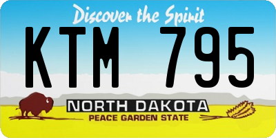 ND license plate KTM795
