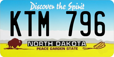 ND license plate KTM796
