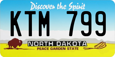 ND license plate KTM799