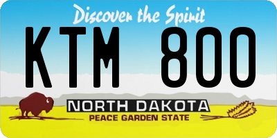 ND license plate KTM800