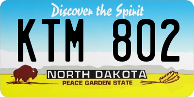 ND license plate KTM802