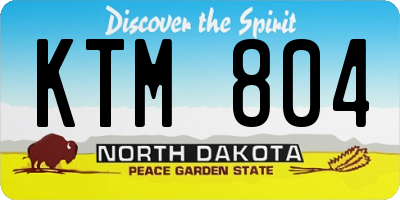 ND license plate KTM804