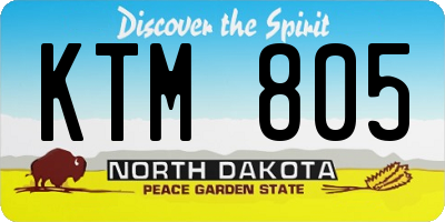 ND license plate KTM805