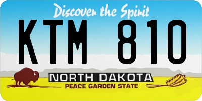 ND license plate KTM810