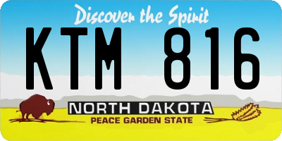 ND license plate KTM816