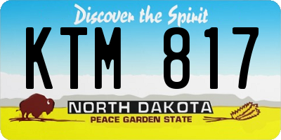 ND license plate KTM817