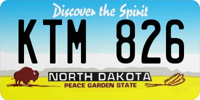ND license plate KTM826