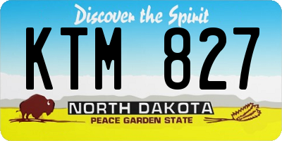 ND license plate KTM827