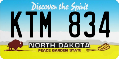 ND license plate KTM834