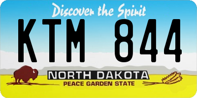 ND license plate KTM844